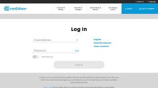 Account Log In | Con Edison - Cannot Portal To My Ee Account
