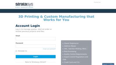 Account Login - Stratasys Direct Manufacturing