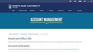 
                            7. Account Management - North Park University - North Park University Portal