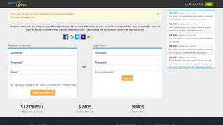 
account preferences - Registration form and login | Points2shop  
