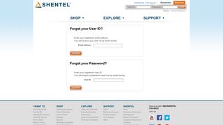 
                            4. Account Recovery - Shentel - Shentel Net Portal