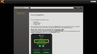Account Registration - Mobile Support - Kabam Com Portal