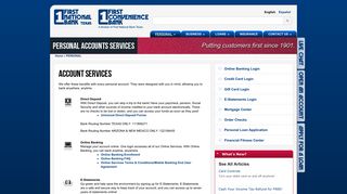 
Account Services - First National Bank Texas  
