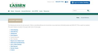 
                            4. Account Services – Lassen Credit Union - Lassen Credit Union Online Banking Portal