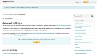 
Account settings - Amazon Seller Central - Amazon.com  
