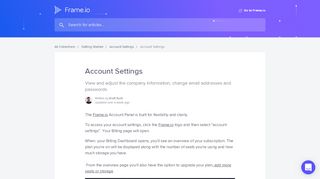 
                            7. Account Settings | Frame.io Support - Frame Io Sign In