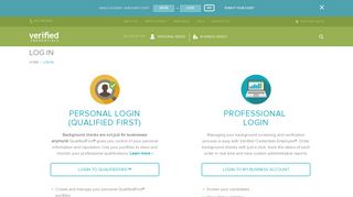 Account Sign In Background Screening - Verified Credentials - Certified Background Profile Portal