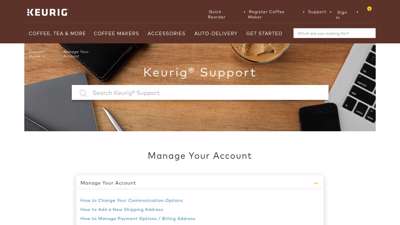 Account Support - support.keurig.com