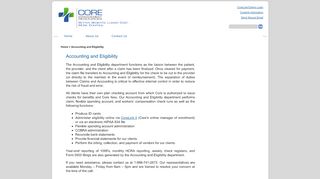 
                            5. Accounting and Eligibility - Core Management Resources Group - Core Administrative Services Provider Portal