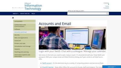 
                            1. Accounts and Email Duke University OIT