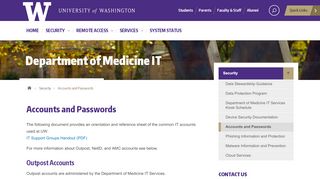 
                            4. Accounts and Passwords | Department of Medicine IT - Services Uw Medicine Org Password Portal