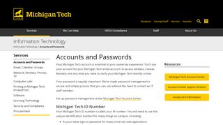
                            4. Accounts and Passwords | Michigan Tech Information ... - Mtu Email Login