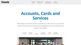 
                            6. Accounts, Cards and Services | Pinnacle Financial Partners - Pinnacle Bank Credit Card Login