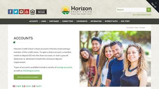 
                            4. Accounts - Horizon Credit Union - Horizon Credit Union Member Direct Login