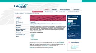 
                            7. Accounts - Lakeland Credit Union - Lakeland Credit Union Online Banking Portal