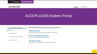 
                            3. ACCUPLACER Student Portal – The College Board - Accuplacer Student Portal