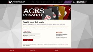 Aces Rewards - Running Aces // Aces Rewards Club Log in - Running Aces Portal