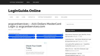 
                            2. Acgcardservices | AAA Dollars MasterCard Login ... - Acgcardservices Acgcardservices Login