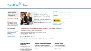 
                            2. Achieve More with the customer ... - TransUnion Direct - Transunion Direct Portal Page