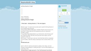 
                            2. aching dreams 2 login - StephenBull6's blog - TypePad - Aching Dreams 2 Free Portal