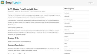
                            7. ACS Alaska Email Login Page URL 2020 | iEmailLogin - Acsalaska Net Email Portal