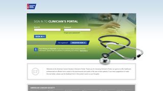 
                            5. ACS : Clinicians Portal : Login - American Cancer Society - Clinician Portal Portal