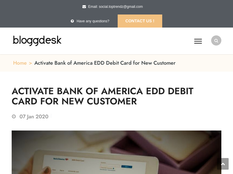 
                            8. Activate Bank of America EDD Debit Card for New Customer
