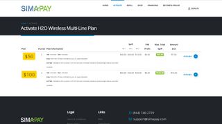 Activate H2O Wireless Multi-Line Plan | Simapay - Simapay Portal