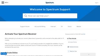 
                            1. Activate - Spectrum.net - Spectrum Online Activation Portal