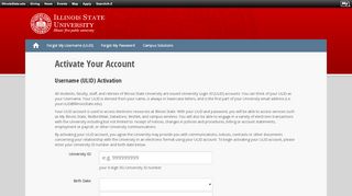 
Activate ULID Now - Redbird Account :: Illinois State University  
