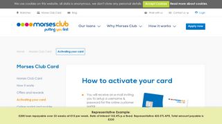 
                            7. Activate your card | Morses Club - Morses Club Card Portal