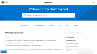 
                            4. Activating a Modem - Spectrum.net - Spectrum Online Activation Portal