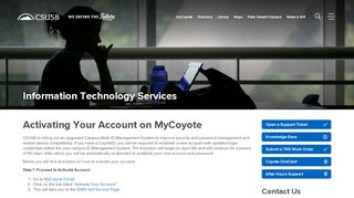 
                            4. Activating Your Account on MyCoyote | CSUSB - My Coyote Portal