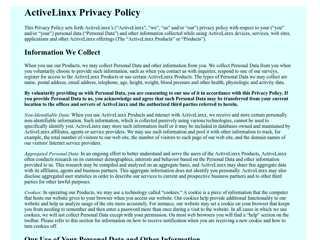 
                            7. ActiveLinxx Privacy Policy