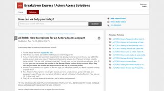 
                            4. ACTORS: How to register for an Actors Access account ... - Actors Access Sign In