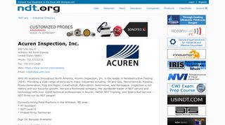 
                            8. Acuren Inspection, Inc. - NDT.org - Acuren Email Portal