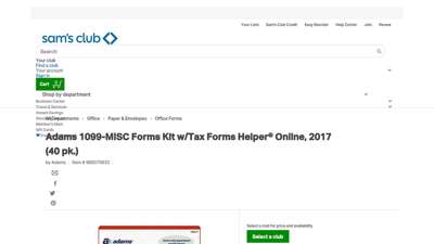 Adams 1099-MISC Forms Kit w/Tax Forms Helper® Online, 2017 ...