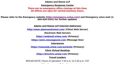 ADAMS AND REESE LLP - Emergency Response Center