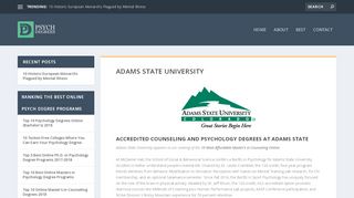 Adams State University - Psychology and Counseling Degree ... - Adams State Blackboard Portal