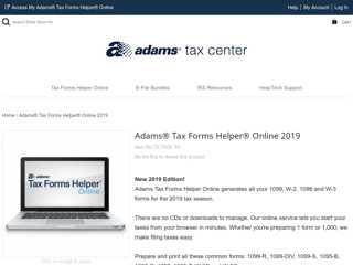 Adams® Tax Forms Helper® Online 2019