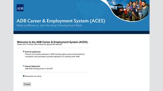 
                            1. ADB Career and Employment System (ACES) - Asian Development ... - Adb Career Portal