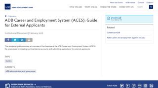 
                            4. ADB Career and Employment System (ACES): Guide for External ... - Adb Career Portal