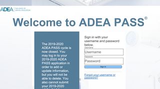 
                            8. ADEA PASS | Applicant Login Page Section - Passweb Portal