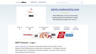 
                            7. Admin.makemytrip.com website. MMT Extranet - Login ::. - Mmt Extranet Login