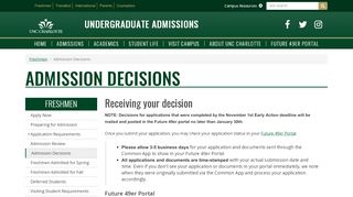 
Admission Decisions | Undergraduate Admissions | UNC ...
