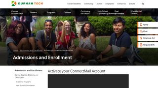 Admissions and Enrollment - Durham Tech - Durham Tech Connect Mail Portal