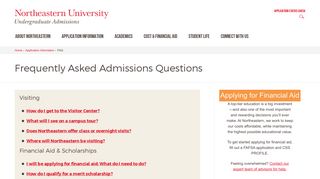 
                            4. Admissions FAQ | Combined Majors, Visits, Applying, Financial Aid - Northeastern Applicant Portal