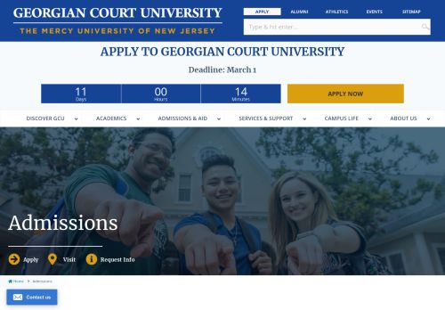 
Admissions | Georgian Court University, New Jersey  
