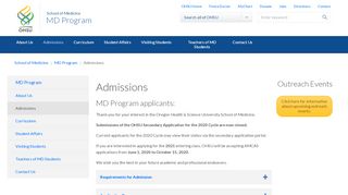 
                            2. Admissions | Undergraduate Medical Education | OHSU - Ohsu Admissions Portal