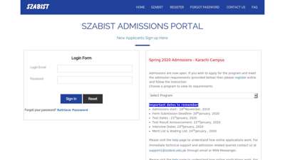 
                            1. admissions.szabist.edu.pk - SZABIST Admissions Portal